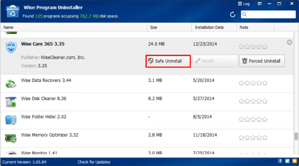 Wise Program Uninstaller screen.png