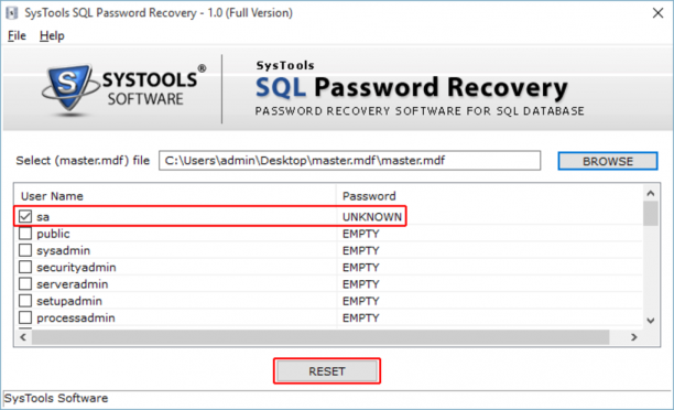 SysTools SQL Password Recovery sc.png