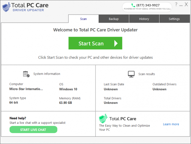 Total PC Care Driver Updater screen.PNG