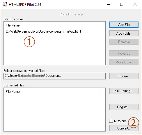 HTML2PDF Pilot screen.png