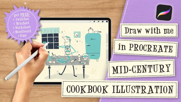 Draw With Me In Procreate Mid-Century Cookbook Illustration.png