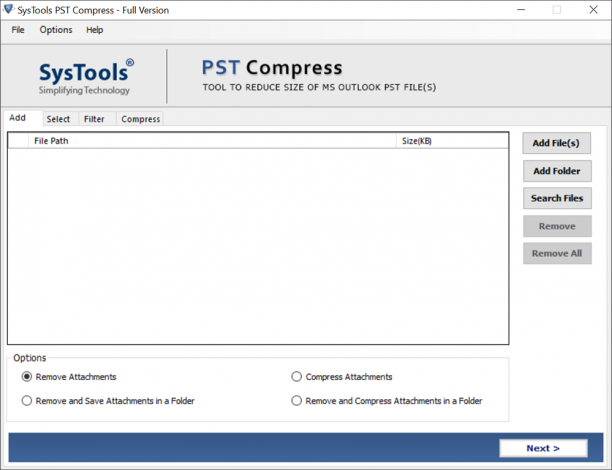 SysTools PST Compress sc.PNG