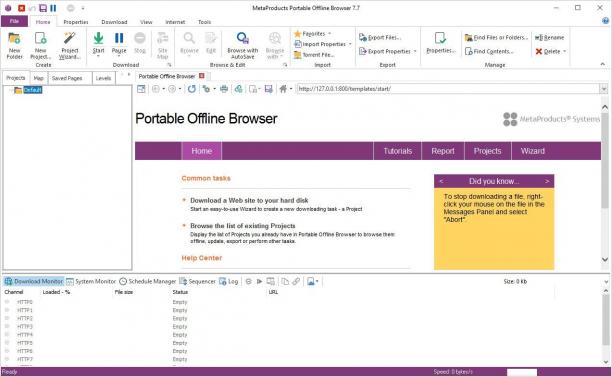 MetaProducts Portable Offline Browser 8 screen.jpg