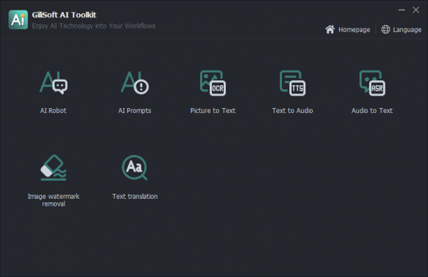 Gilisoft AI Toolkit screen.PNG