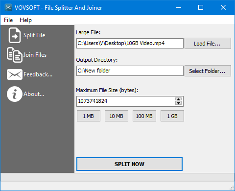 VovSoft File Splitter and Joiner sc.png