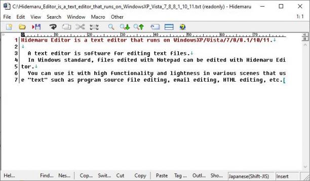 Hidemaru Editor screen.jpg