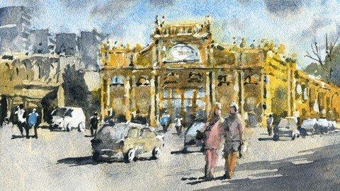 Urban Landscapes In Watercolor - Melbourne, Victoria (Qvm).jpg
