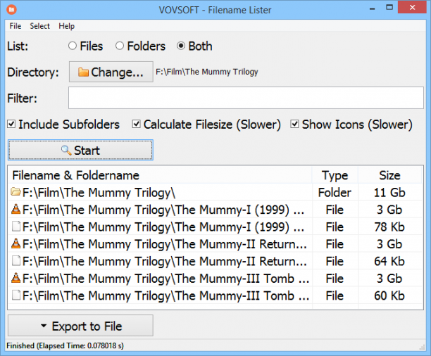 VovSoft Filename Lister sc.png
