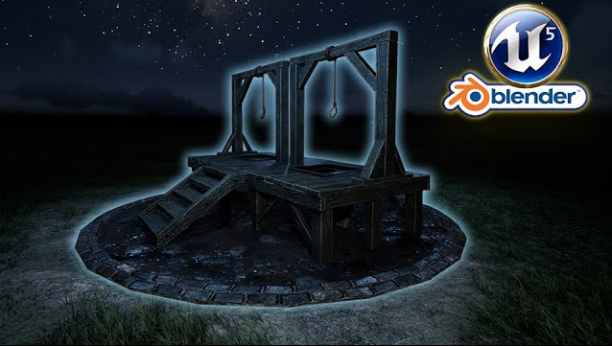 Blender to Unreal Engine 5  3D Props  Medieval Gallows.png