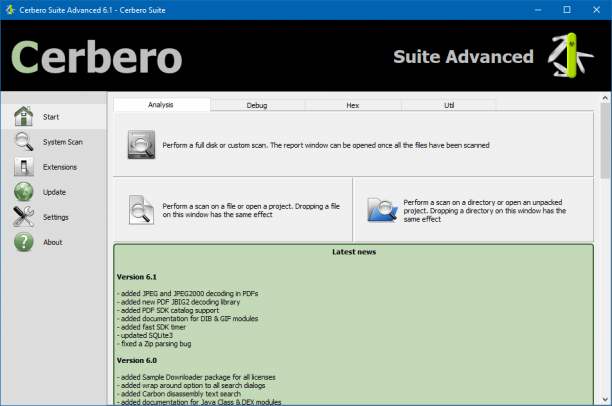 Cerbero Suite Advanced screen.png