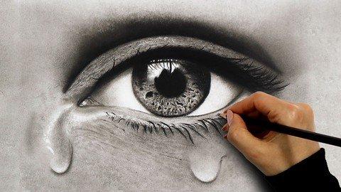 Realistic Facial Features Drawing Using Pencil And Charcoal.jpg
