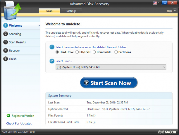 Systweak Advanced Disk Recovery screen.png