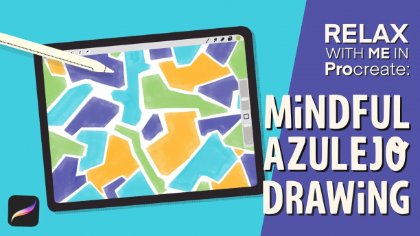 Relax With Me In Procreate - Mindful Azulejo Drawing.png