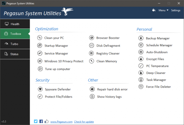 Pegasun System Utilities sc.png