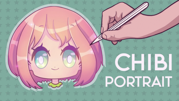 Woman procreate portrait, cartoon logo drawing + Stickers.png