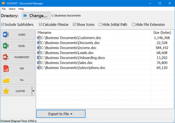 VovSoft Document Manager screen.png
