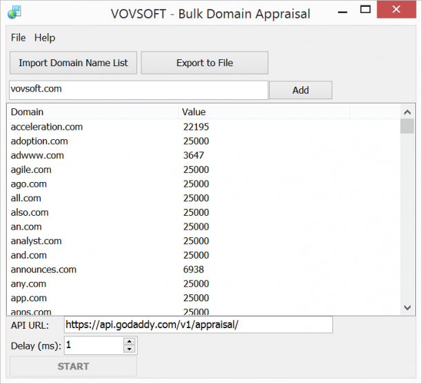 Vovsoft Bulk Domain Appraisal screen.png