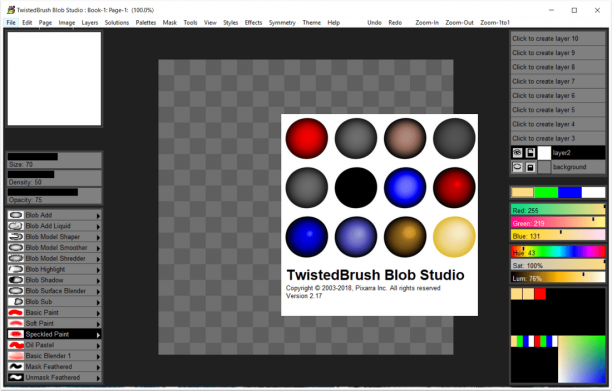 Pixarra TwistedBrush Blob Studio screen.png